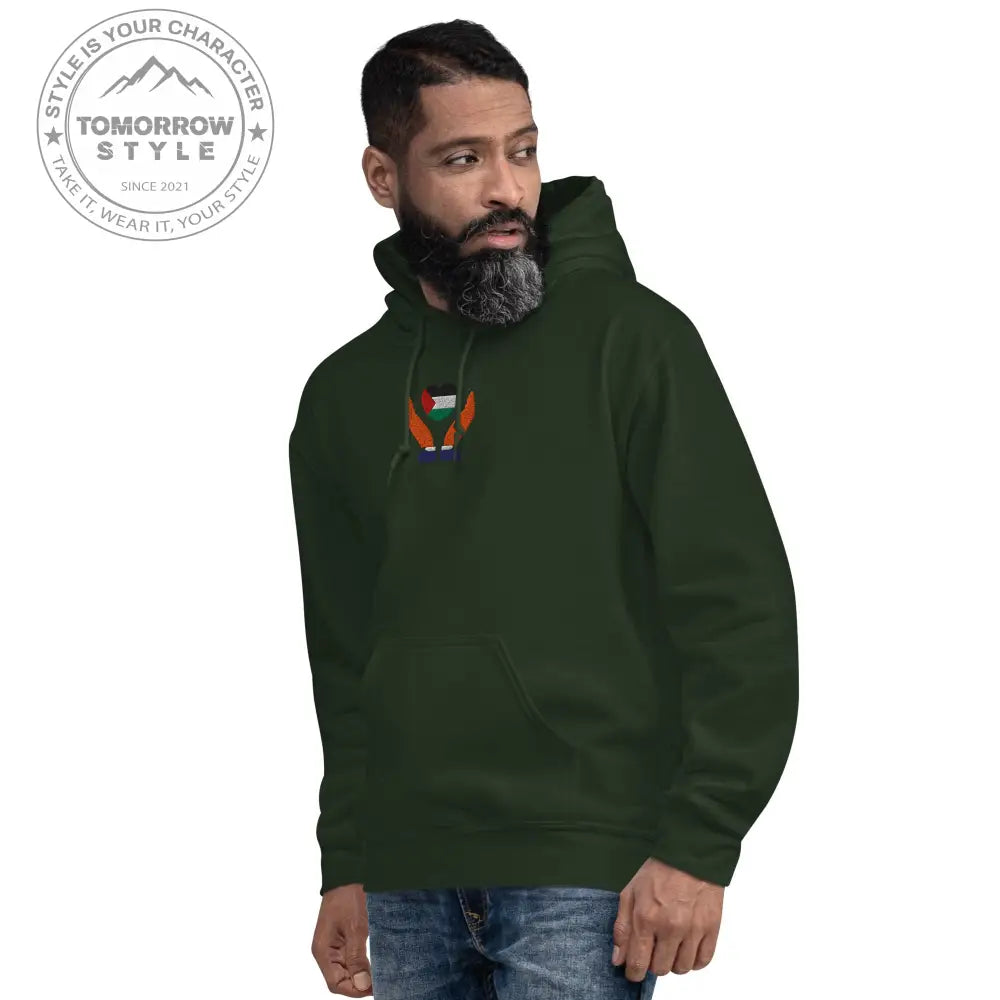 Herren Hoodie mit bestickter Palästinenserflagge - Tomorrow Style