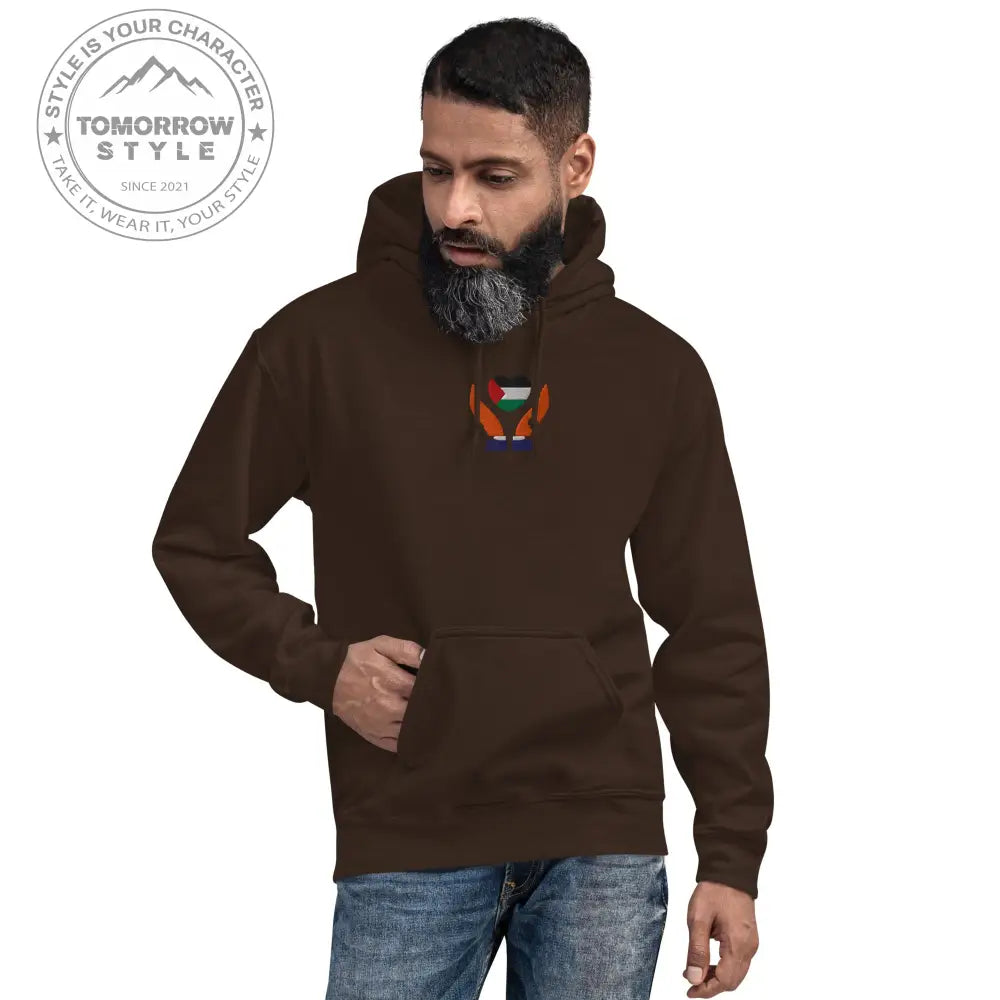 Herren Hoodie mit bestickter Palästinenserflagge - Tomorrow Style