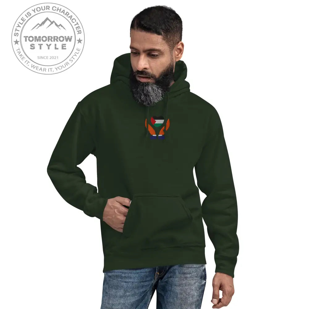 Herren Hoodie mit bestickter Palästinenserflagge - Tomorrow Style