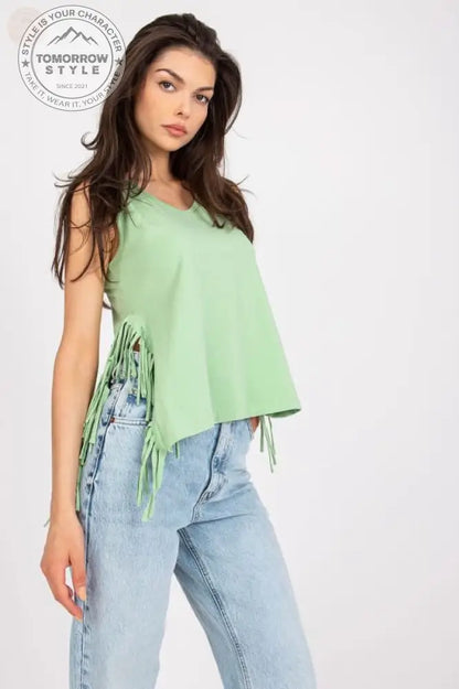 Herzförmiges Sommer - Tanktop mit Quastendetails - Tomorrow Style