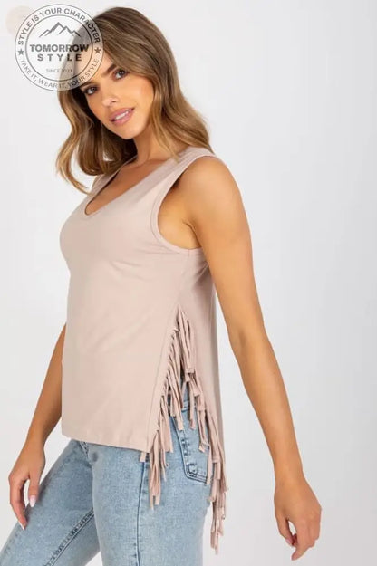 Herzförmiges Sommer - Tanktop mit Quastendetails - Tomorrow Style