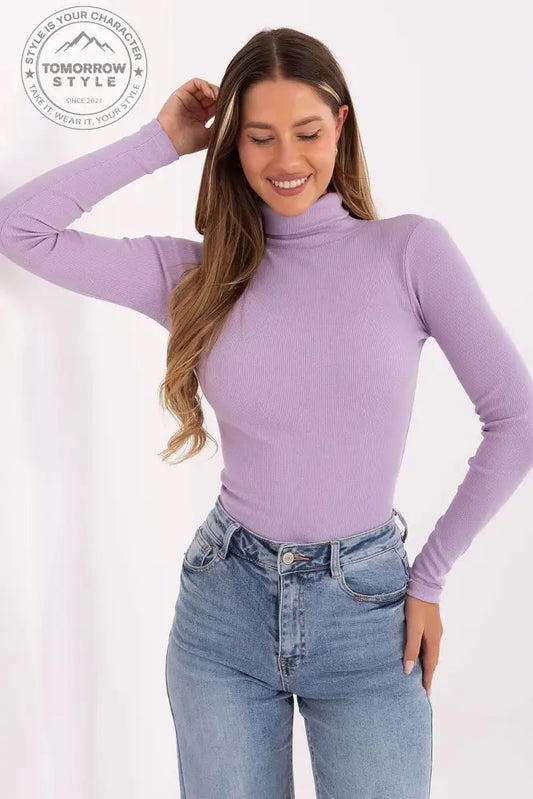 Klassischer Rollkragenpullover aus Baumwoll - Elastan im eleganten, lässigen Stil - Tomorrow Style