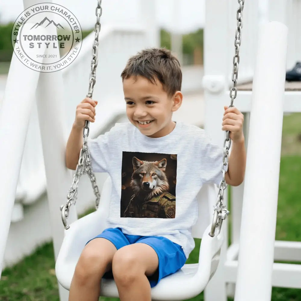 Klassisches Rundhals - T-Shirt für Kinder – Trendy Soldier Animal Design - Tomorrow Style