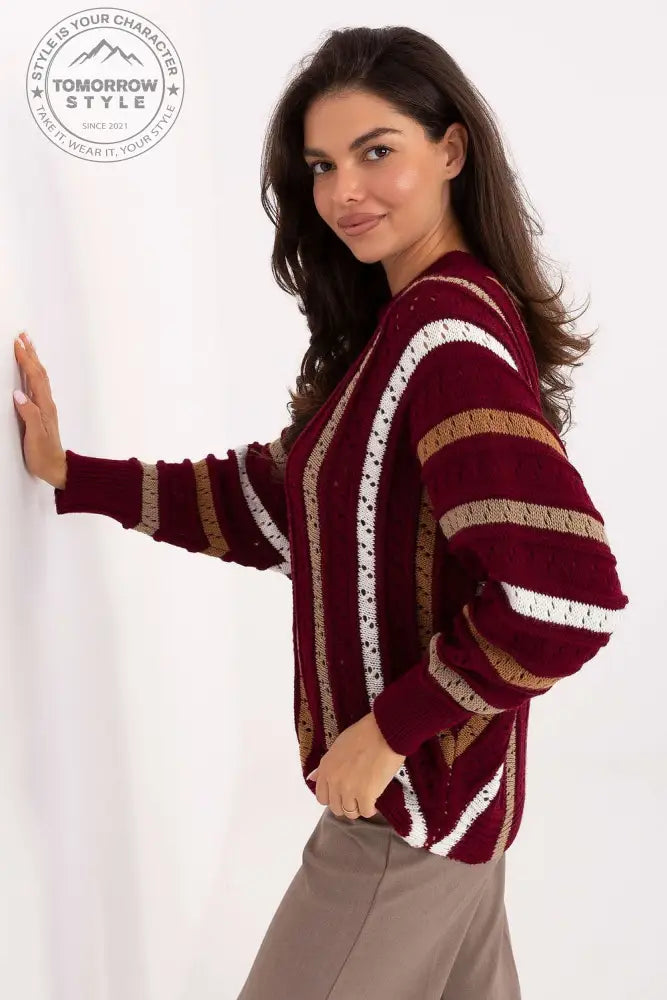 Lässiger Charm - Damen Oversize - Pullover mit Streifen - Tomorrow Style