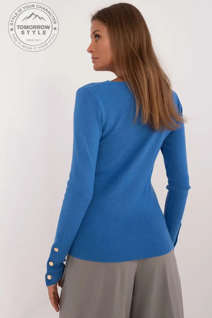 Lässiger Damenpulli mit V-Ausschnitt und dekorativen Knöpfen – Ideal für Alltag und Büro - Tomorrow Style