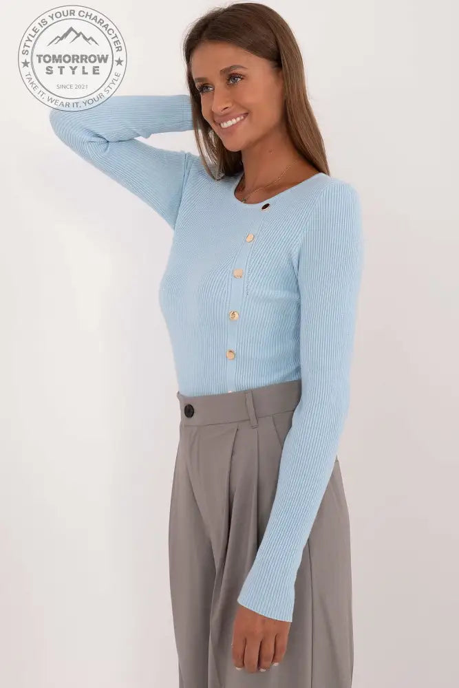 Lässiger Damenpullover mit dekorativen Knöpfen und klassischem Design – Ideal für Alltag und Büro - Tomorrow Style