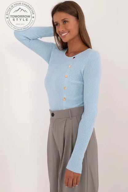 Lässiger Damenpullover mit dekorativen Knöpfen und klassischem Design – Ideal für Alltag und Büro - Tomorrow Style