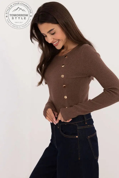 Lässiger Damenpullover mit dekorativen Knöpfen und klassischem Design – Ideal für Alltag und Büro - Tomorrow Style