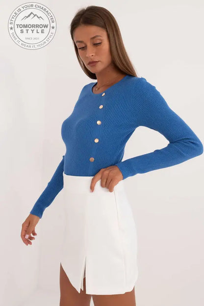 Lässiger Damenpullover mit dekorativen Knöpfen und klassischem Design – Ideal für Alltag und Büro - Tomorrow Style