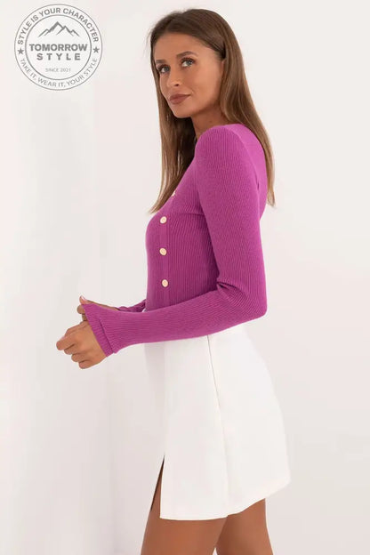 Lässiger Damenpullover mit dekorativen Knöpfen und klassischem Design – Ideal für Alltag und Büro - Tomorrow Style