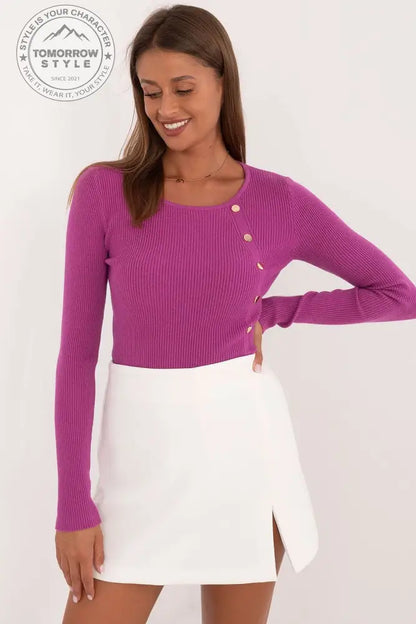 Lässiger Damenpullover mit dekorativen Knöpfen und klassischem Design – Ideal für Alltag und Büro - Tomorrow Style