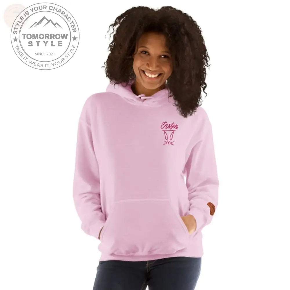 Bestickte Damen Hoodie - Hellpink / S