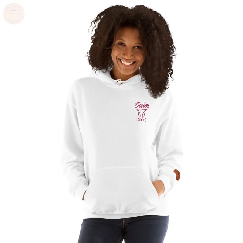 Bestickte Damen Hoodie - Weiß / S