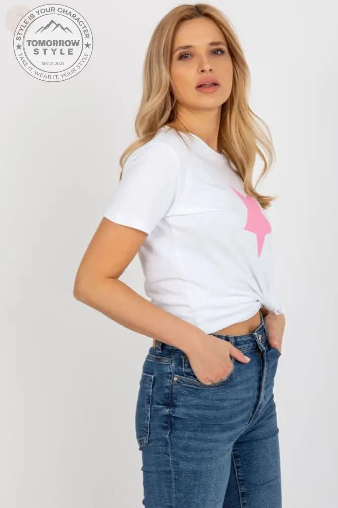 Machen Sie mit dem Damen - T-Shirt – Kurzarm - Print - Top auf sich aufmerksam - Tomorrow Style