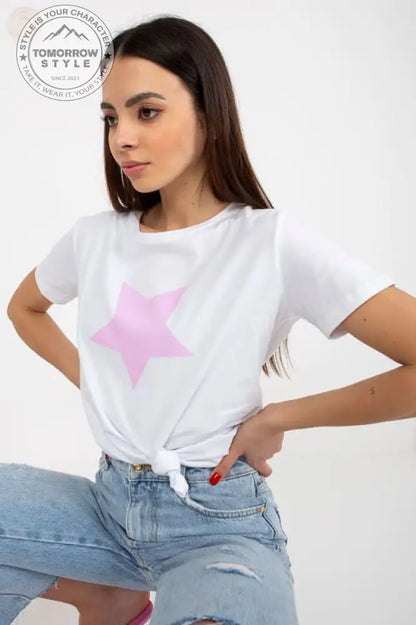 Machen Sie mit dem Damen - T-Shirt – Kurzarm - Print - Top auf sich aufmerksam - Tomorrow Style