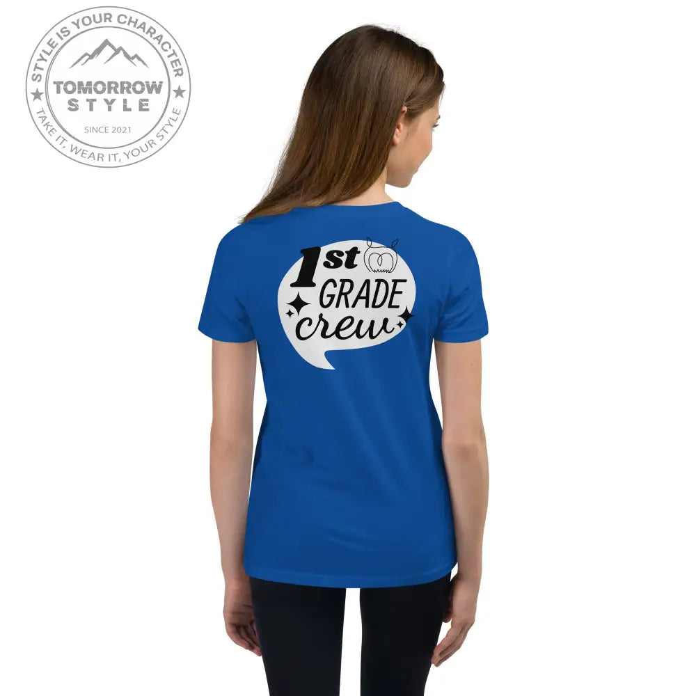 Mädchen Kurzarm T-Shirt mit bedrucktem "1. Klasse" - Motiv - Tomorrow Style