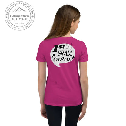 Mädchen Kurzarm T-Shirt mit bedrucktem "1. Klasse" - Motiv - Tomorrow Style