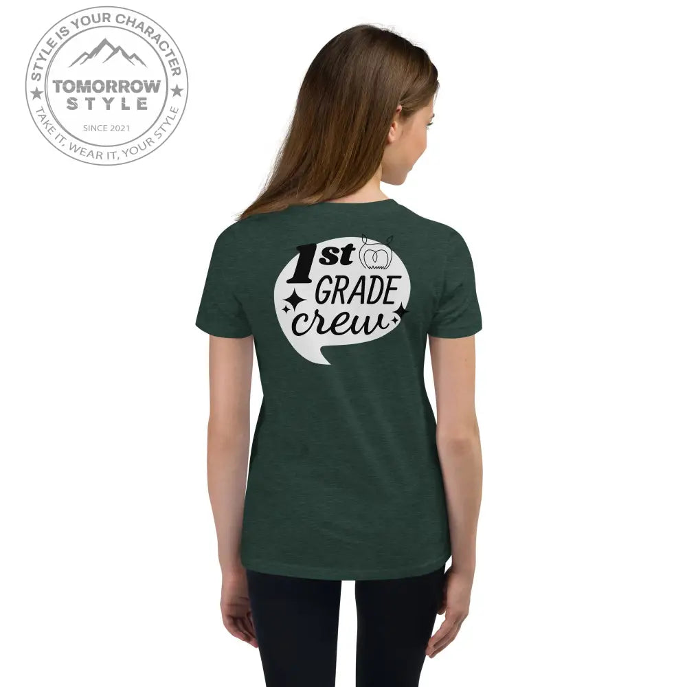 Mädchen Kurzarm T-Shirt mit bedrucktem "1. Klasse" - Motiv - Tomorrow Style