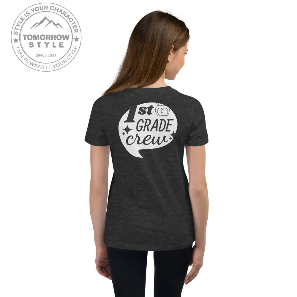 Mädchen Kurzarm T-Shirt mit bedrucktem "1. Klasse" - Motiv - Tomorrow Style