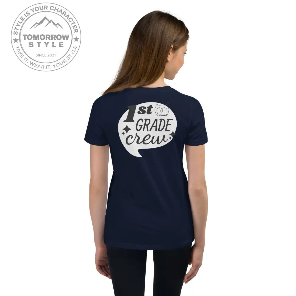 Mädchen Kurzarm T-Shirt mit bedrucktem "1. Klasse" - Motiv - Tomorrow Style