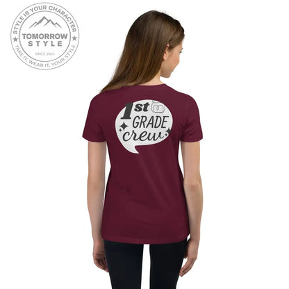 Mädchen Kurzarm T-Shirt mit bedrucktem "1. Klasse" - Motiv - Tomorrow Style