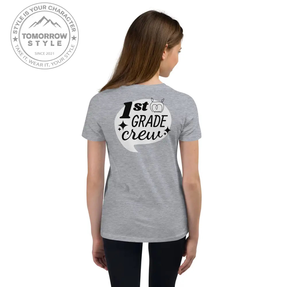 Mädchen Kurzarm T-Shirt mit bedrucktem "1. Klasse" - Motiv - Tomorrow Style