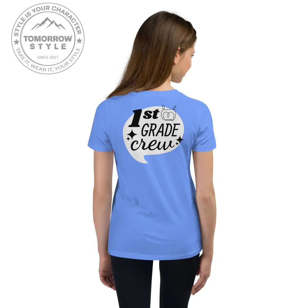 Mädchen Kurzarm T-Shirt mit bedrucktem "1. Klasse" - Motiv - Tomorrow Style