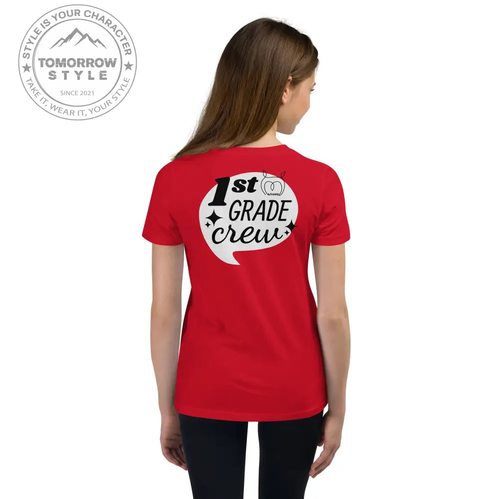 Mädchen Kurzarm T-Shirt mit bedrucktem "1. Klasse" - Motiv - Tomorrow Style