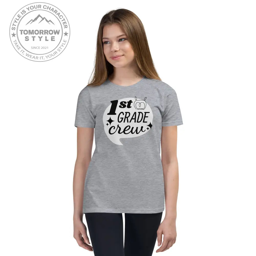 Mädchen Kurzarm T-Shirt mit bedrucktem "1. Klasse" - Motiv - Tomorrow Style