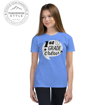 Mädchen Kurzarm T-Shirt mit bedrucktem "1. Klasse" - Motiv - Tomorrow Style