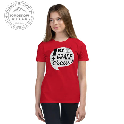 Mädchen Kurzarm T-Shirt mit bedrucktem "1. Klasse" - Motiv - Tomorrow Style
