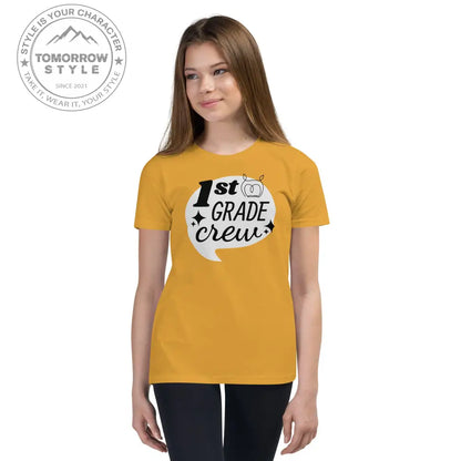 Mädchen Kurzarm T-Shirt mit bedrucktem "1. Klasse" - Motiv - Tomorrow Style