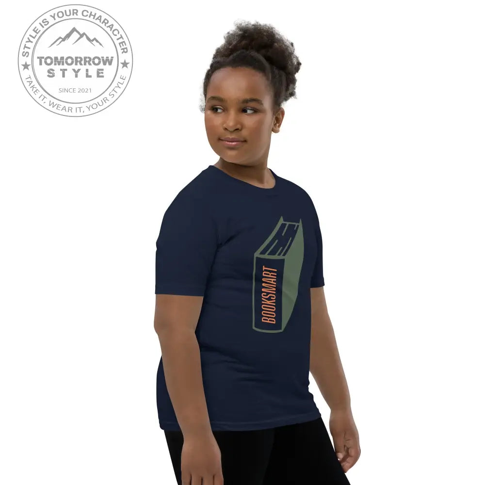 Mädchen Kurzarm T-Shirt mit bedrucktem Bücher - Motiv - Tomorrow Style