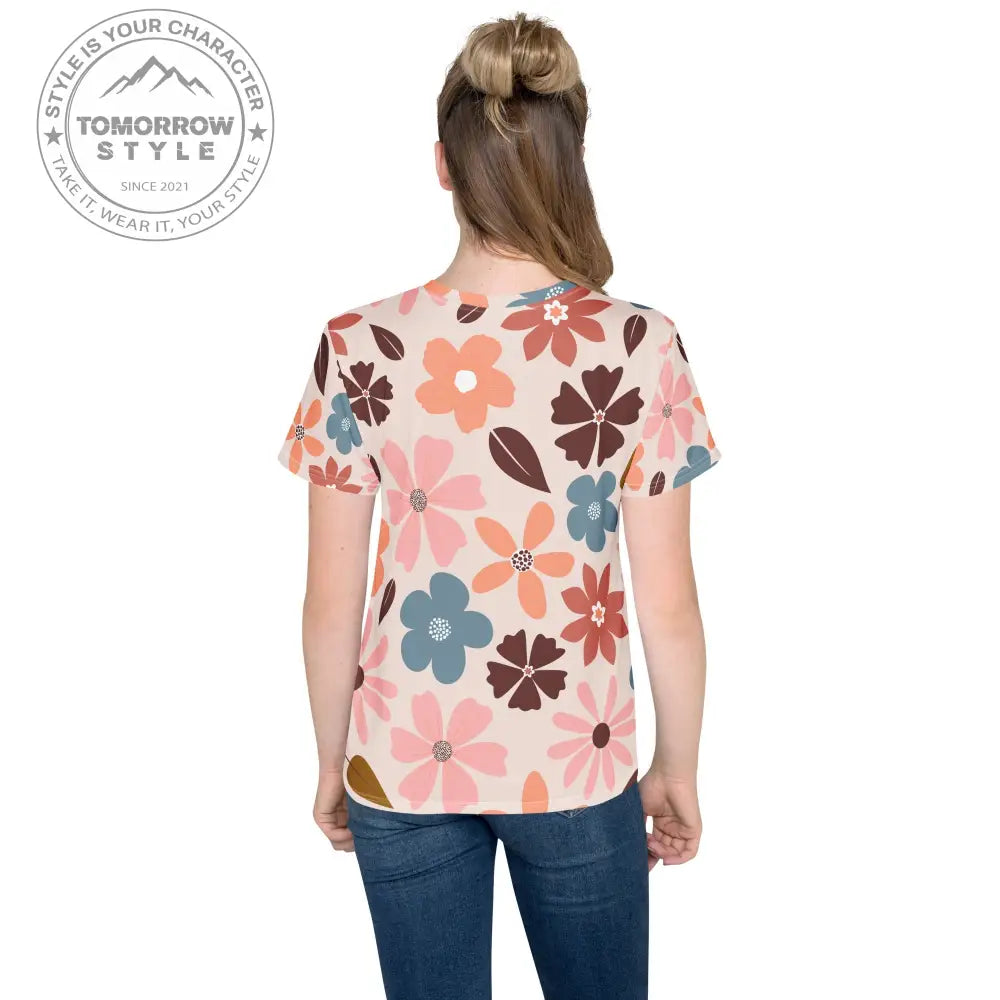 Mädchen Rundhals T-Shirt mit Blumemuster - Tomorrow Style