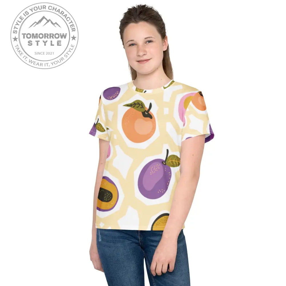 Mädchen Rundhals T-Shirt mit Obstmuster - Tomorrow Style