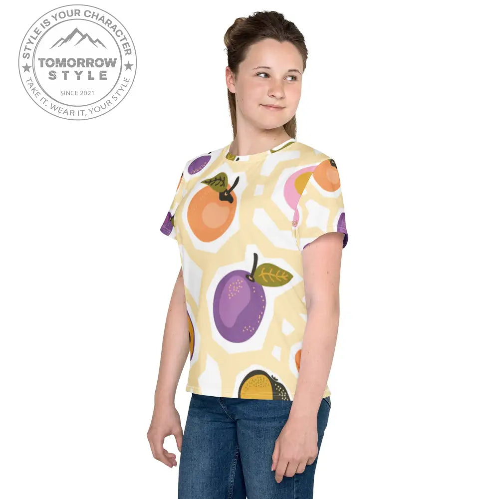 Mädchen Rundhals T-Shirt mit Obstmuster - Tomorrow Style