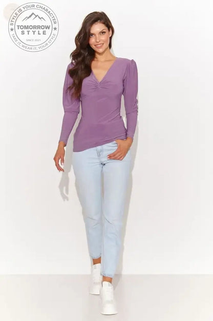 Modische Bluse mit V - Ausschnitt - Tomorrow Style