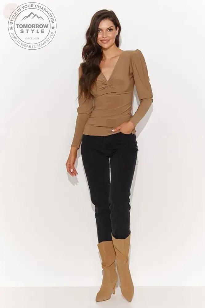 Modische Bluse mit V - Ausschnitt - Tomorrow Style