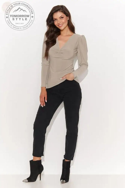 Modische Bluse mit V - Ausschnitt - Tomorrow Style