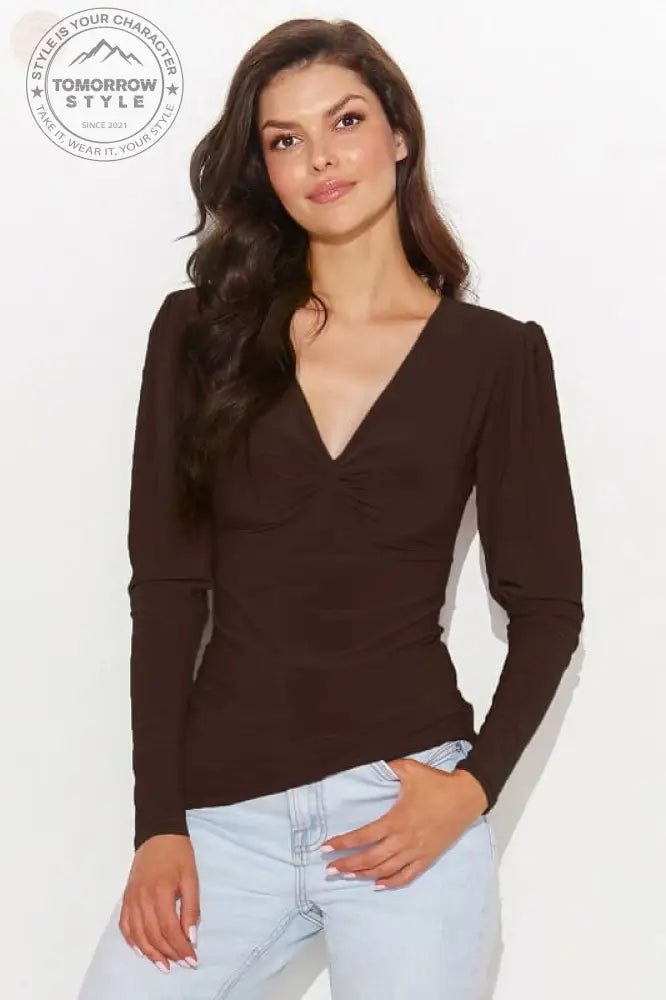 Modische Bluse mit V - Ausschnitt - Tomorrow Style