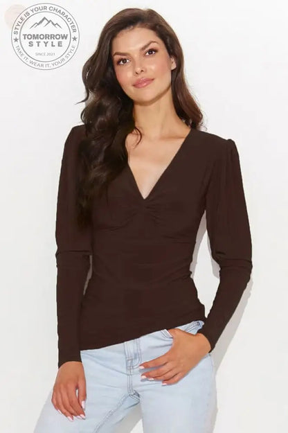 Modische Bluse mit V - Ausschnitt - Tomorrow Style