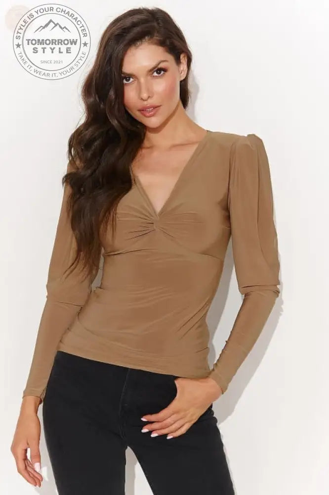 Modische Bluse mit V - Ausschnitt - Tomorrow Style