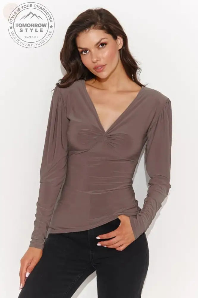 Modische Bluse mit V - Ausschnitt - Tomorrow Style