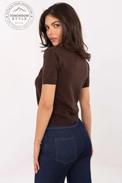 Modischer Damenpullover mit Herzdruck und rundem Ausschnitt - Tomorrow Style