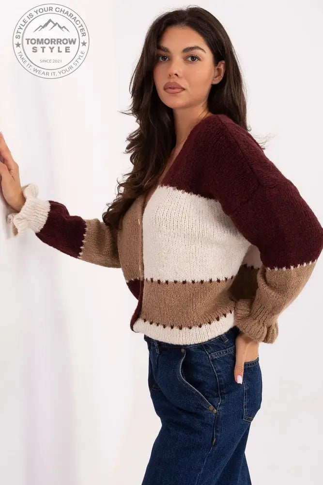 Multi - Striped Elegance Cardigan - Tomorrow Style