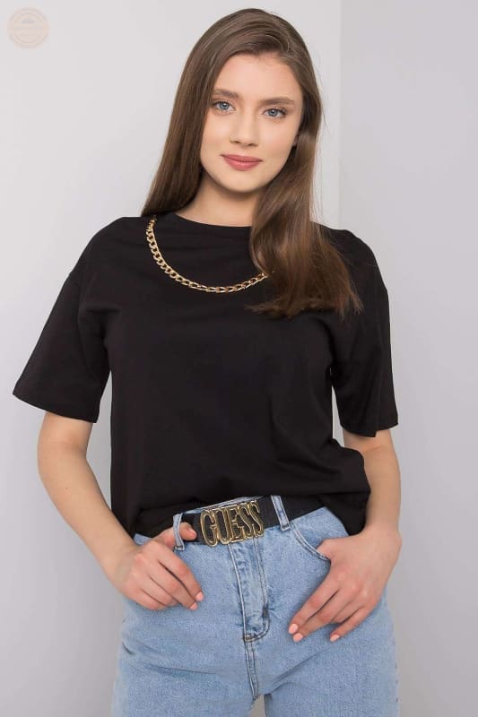 Parisian Chain Detail Tee – Damen - T-Shirt - Modell - Tomorrow Style