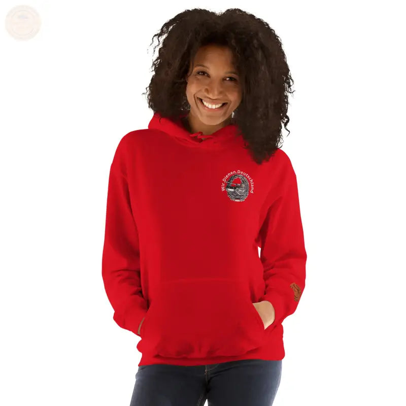 Bundeswehr Premium Hoodie mit Stickerei für Damen und Herren - Rot / S