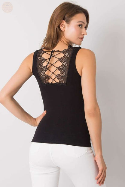 Racy Lace Back Tank: Dekorative Spitze, Rundhalsausschnitt - Tomorrow Style