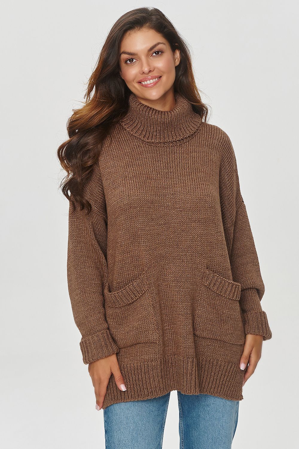 Rollkragenpullover Model 202969 Makadamia - Tomorrow Style