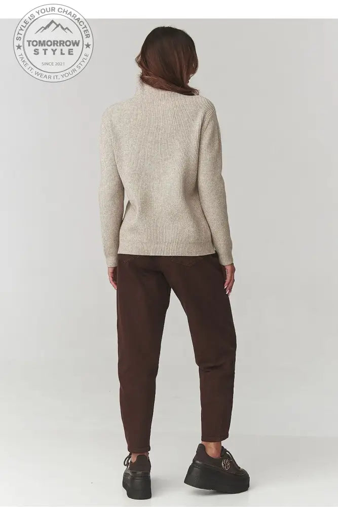 Rollkragenpullover Model 220772 Makadamia - Tomorrow Style